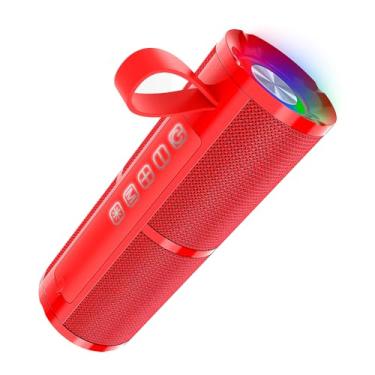 Imagem de Caixinha Som Alto-Falante Bluetooth 1Hora Design Compacto Portátil e Leve Vermelho Áudio Performance Superior