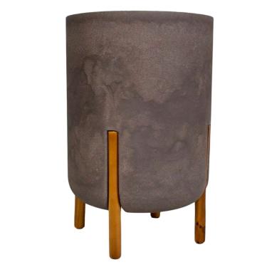 Imagem de Vaso Cilíndrico Decore 34 (28L) Cor Preto Ardósia JAPI