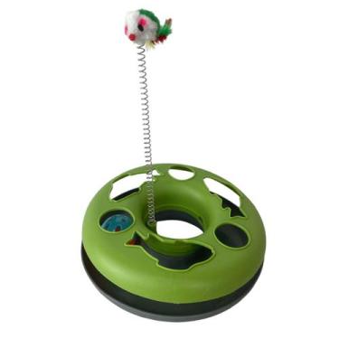 Imagem de Brinquedo de Gato Pet Bola Guizo Mola Ratinho Brinquedo Interativo Ani