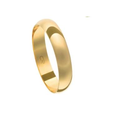 Imagem de Par aliança noivado, casamento ouro18kl 750 meia cana polida - Atlânti