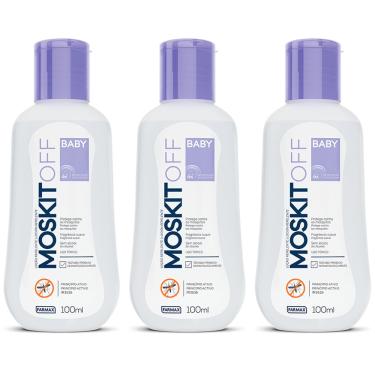 Imagem de Combo 3x Moskitoff Baby Repelente Protege dos Mosquitos Pernilongos Borrachudos 100ml Farmax