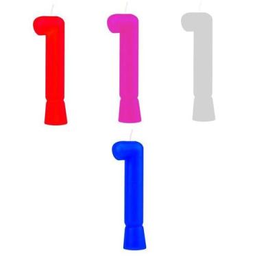 Imagem de Vela de Aniversário Numeral Solid Colors - Regina, Zero, Azul