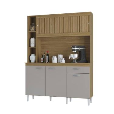 Imagem de Cozinha Kit Duda 140 cm Damasco Ripado Off White- Poquema