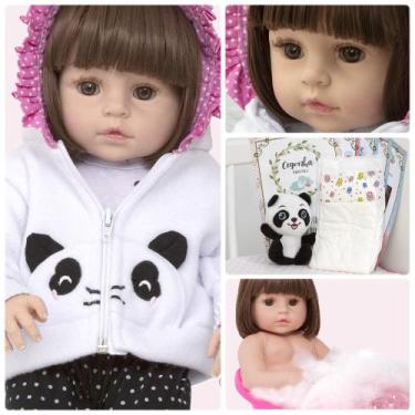 Imagem de Bebe Reborn de Silicone Roupinha Panda Enxoval Envio 24 Hrs - Cegonha 