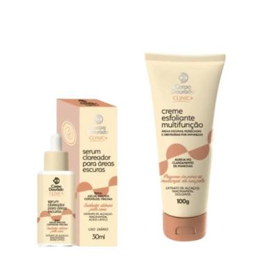 Imagem de Kit Clareador Áreas Escuras Clinic Corpo Dourado Creme Esfoliante 100g