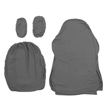 Imagem de MUNEFE Capa de cadeira de jogo de eSports, capa de cadeira de escritório de poliéster respirável em cor pura, capas de assento de escritório de alta resiliência para casa, estúdio (Cinza claro)