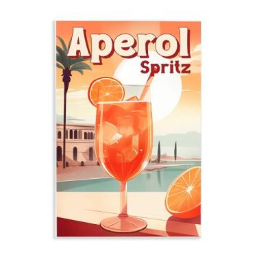 Imagem de Stupell Industries Arte de placa de parede brilhante Tropical Aperol Spritz, design por Andreas Magnusson, 13 x 19