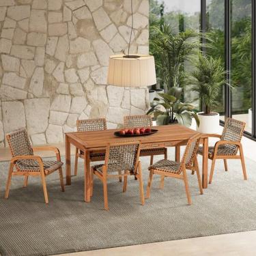 Imagem de Conjunto Corda 6 Cadeira 1 Mesa 180cm - Varanda Coberta/área