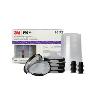 Imagem de 3M PPS 2.0 Kit de iniciante para pistola de pintura com copo, tampas e forros, 26172, 650 ml, filtro de 200 mícrons, uso para carros, móveis, casa e mais, 1 copo de tinta, 6 tampas e forros descartáveis, 16 plugues de vedação