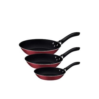 Imagem de Jogo de Frigideiras 3 Peças Tramontina Linz com Revestimento Antiaderente Starflon Max - Vermelho