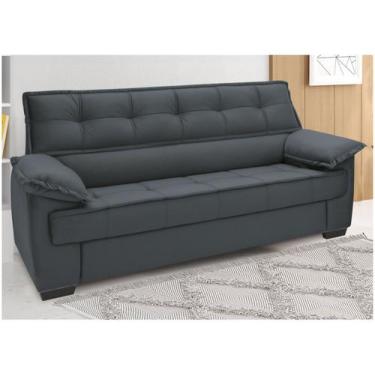 Imagem de Sofá 3 Lugares Suéde Lisboa Linoforte, Grafite, 3 lugares
