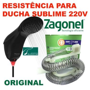 Imagem de Resistência Original Chuveiro Ducha Sublime 220v 7500w Zagonel