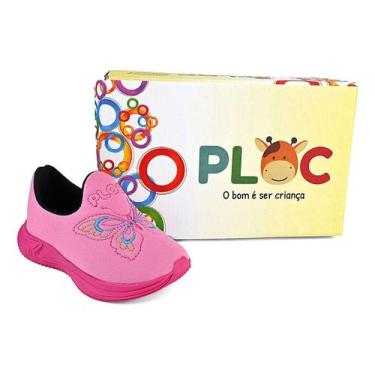 Imagem de Tênis Ploc Borboletas Jogging Meninas - Sola Pink, Rosa, 33 BR