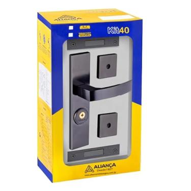 Imagem de Fechadura tetra quadratta curva 3x1 espelho s40 preto fosco Aliança