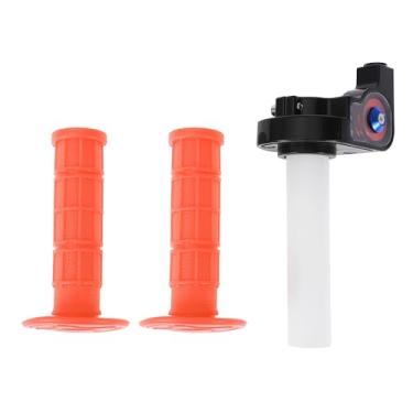 Imagem de TUCKBOLD Kit de capas de guidão de borracha antiderrapante para motocicleta, scooter, bicicleta, quadriciclo, laranja, 1 conjunto