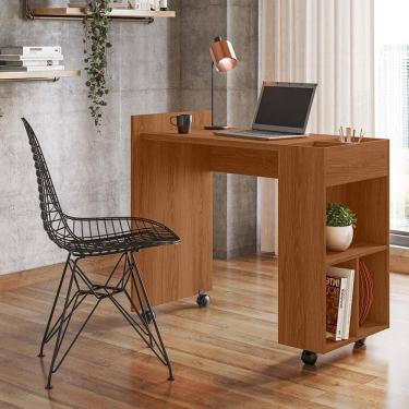 Imagem de Mesa Escrivaninha Alessa Lukaliam Móveis 3 Espaços Armazenamento