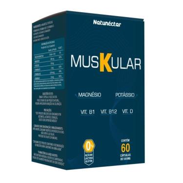 Imagem de Muskular - Potássio, Vitamina D Vitamina B1 Vitamina B12 500mg 60 Cápsulas-Unissex