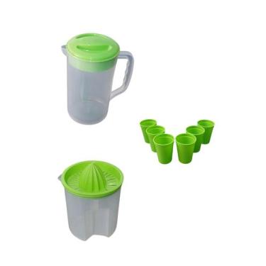 Imagem de Kit jarras com 6 copos verde micromax