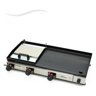 Imagem de Chapa Chapeira Bifeteira Industrial Itajobi 70x30 Com prensa Inox A Ga