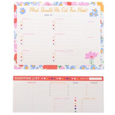 Imagem de ban.do Conjunto de bloco de notas magnético para planejamento de refeições e lista de compras, agenda semanal de 23 x 17 cm, lista de compras de 23 x 9 cm, conjunto com 2