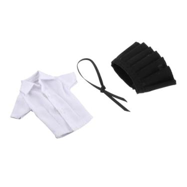 Imagem de simhoa Roupas de boneca feminina em escala 1/12, fantasia, saia curta, camisa, gravata, roupas de bonecos de ação para bonecas femininas de 6 polegadas, Camisa Branca