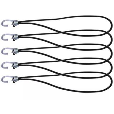 Imagem de 40 Gancho Extensor Elastico Corda Preto Para Lona Caminhão - TOP-AR