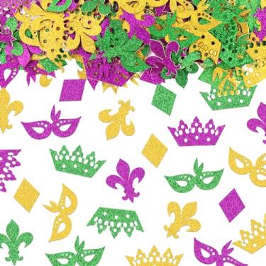 Imagem de On-Airstore 200 Peças De Confete Carnaval, Dourado, Verde, Roxo, Máscara, Coroa, Flor Lis, Decoração, Papel Brilhante Para Desfile, Festa, Lembrancinhas, Presentes Casamento, Decoração Mesa Feriados