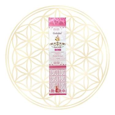Imagem de Incenso Goloka Indiano Vareta Linha Ayurvedic - AROMAS, Rose