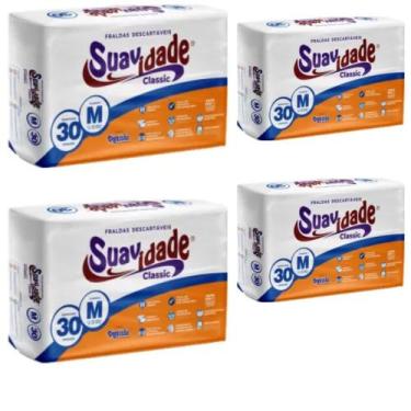 Imagem de KIT 4 Fraldas Geriatrica Descartavel Suavidade Classic Todos Os Tamanh