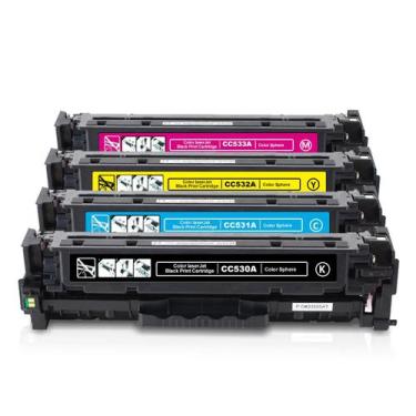 Imagem de Kit de 4 Cartucho de Toner Compatível LaserJet CP2025  CP2025n  CM2320