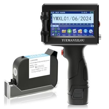 Imagem de YUEMANXILOU Impressora Jato De Tinta Portátil Yuemanxilou, Tela Sensível Ao Toque 4,3", Cartucho Secagem Rápida, Codificação Para Código Barras, Número Lote, Código, Data, Etiqueta, Logotipo, Qr (25