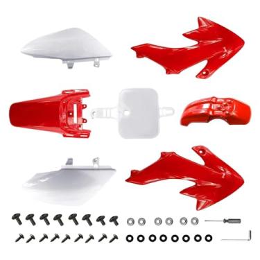 Imagem de PRO BAT Kit De Para-Lamas Plástico Com 7 Peças Para Carenagem Completa Motocicleta Crf50 Xr50, Compatível Crf 50 Xr Sdg Ssr 107 110 125 Pit Dirt Bike, Vermelho E Branco