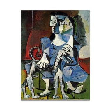 Imagem de Murais Woman With Dog Diego Rivera – Arte de realismo socialista mexicano, muralista do século 203, coleção clássica do museu de Nova York para decoração de casa 40 x 52 cm