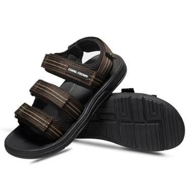 Imagem de CAMEL CROWN Sandálias esportivas masculinas de malha respirável sandálias de caminhada com bico aberto para homens verão casual esporte, Marrom, 41
