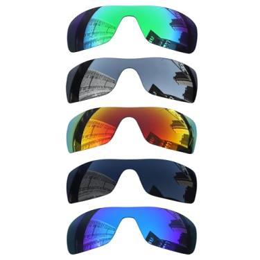 Imagem de Acefrog 5 peças de lentes polarizadas de substituição para óculos de sol Oakley Batwolf OO9101, ajuste perfeito, à prova de estilhaçamento, antiarranhões, pacote econômico