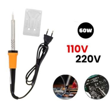 Imagem de Ferro para Soldar 60w 127v ou 220v Profissional Inmetro com Suporte - 