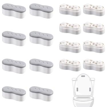 Imagem de Grevosea 8 peças amortecedores de assento de vaso sanitário, espaçadores de assento de vaso sanitário para bidê com 2 ajustes de alturas autoadesivos universais elevadores de assento de vaso sanitário