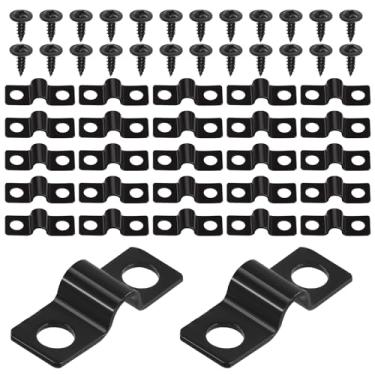 Imagem de Keadic 75 peças 0,2" (5 mm) conjunto de tiras de tubo de aço zincado EMT correias de tubo com 2 furos, braçadeira de tubo rígido clipe de tensão kit de suportes em U para fixação de conduíte EMT