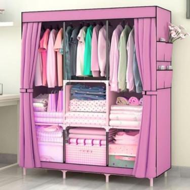 Imagem de Guarda Roupa Dobrável Organizador De Roupas Portátil com Ziper Armário de Roupa Multifuncional