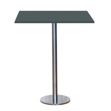 Imagem de Mesa Pisa Beta Bistrô Fratini 107,50cm (a) Disco Redondo Inox Tampo Mdp Quadrado Grafito 70cm (l)