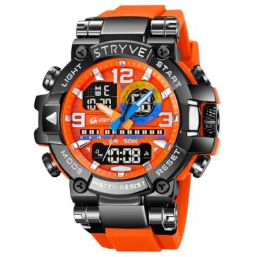 Imagem de MASTOP Relógios masculinos esportivos, ao ar livre, camuflagem, impermeável, militar, relógio de pulso tático, multifunções, mostrador grande, alarme de LED, relógio de pulso robusto para treinamento