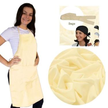 Imagem de Kit Avental e Touca de Cozinha Vestimenta Culinária Oxford Bar Restaur