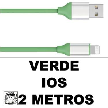 Imagem de Cabo 2 Metros Carregador Silicone 1 e 2 Metros Colorido Iphone V8 e Ty
