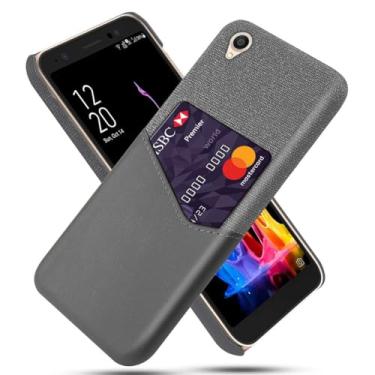 Imagem de Capa para Asus Zenfone Lite L1 (ZA551KL),Tela e tampa de couro PU,Antideslizante,360°cobertura completa à prova de choque com 1 slot de cartão atrás,Prevenção de queda-Gray