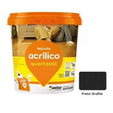 Imagem de Rejunte Acrílico Pronto p/uso 1kg Quartzolit Diversas cores, grafite