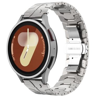 Imagem de FULLIFE Compatível com Samsung Galaxy Watch 7, 6, 5, 4 FE, pulseira de metal dobrável de aço inoxidável de 40 mm e 44 mm, Galaxy Watch 6 Classic 4 Classic 5 Pro de 43 mm, 47 mm, 42 mm, 46 mm e 45 mm