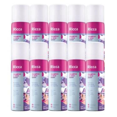 Imagem de Kit 10 Shampoo a Seco Ricca de Bolso Remove Oleosidade Berry 50ml