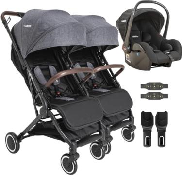 Imagem de Carrinho para Gemeos com Bebe Conforto Kiddo Sprint II Grafite