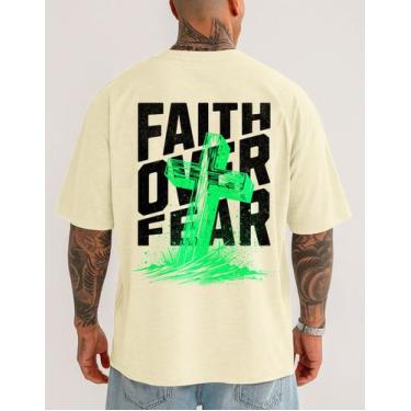 Imagem de Camiseta Oversized Masculina Fé Academia Faith Over Fear - Crushed, Be