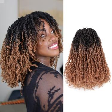 Imagem de Toyotress Cabelo de crochê Yanky Twist – 15 cm, 8 pacotes (30 fios/peças) macio primavera mini torcido curto Bob Passion Twist, cabelo trançado de crochê pré-enrolado marrom ombré (15 cm, OT30-8P)